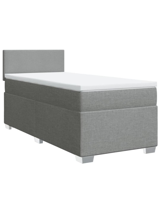 Box spring postel s matrací světle šedá 90x200 cm textil