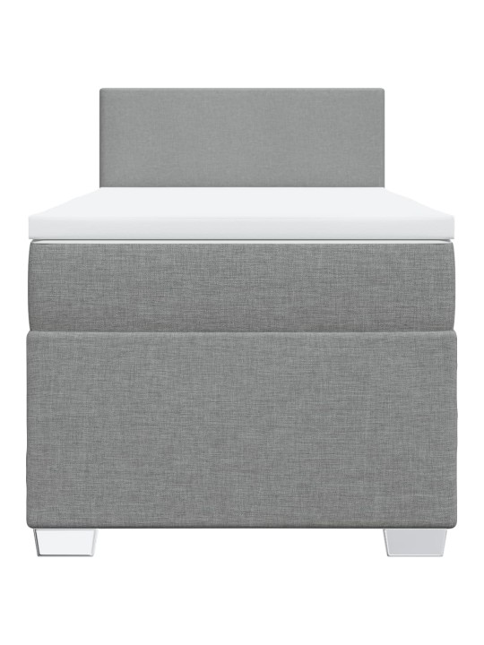 Box spring postel s matrací světle šedá 90x200 cm textil