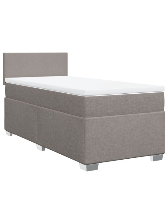 Box spring postel s matrací taupe 90x200 cm textil
