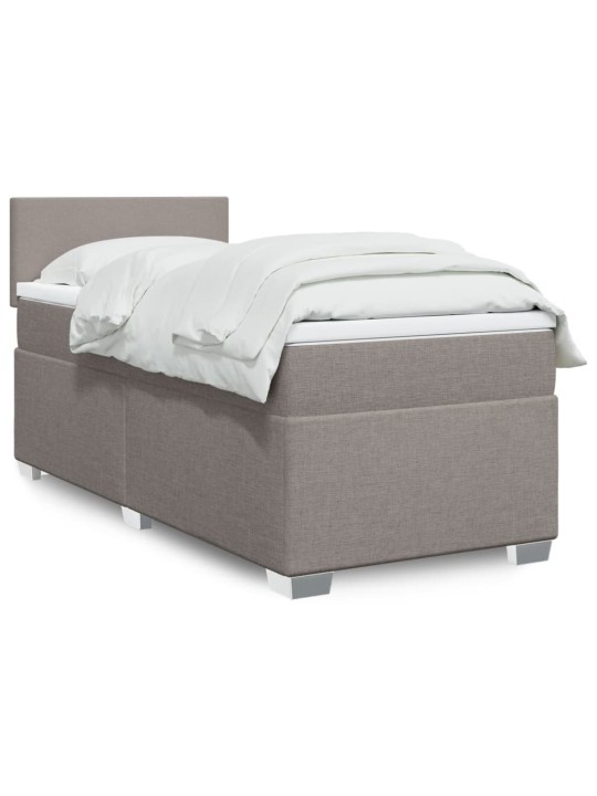 Box spring postel s matrací taupe 90x200 cm textil