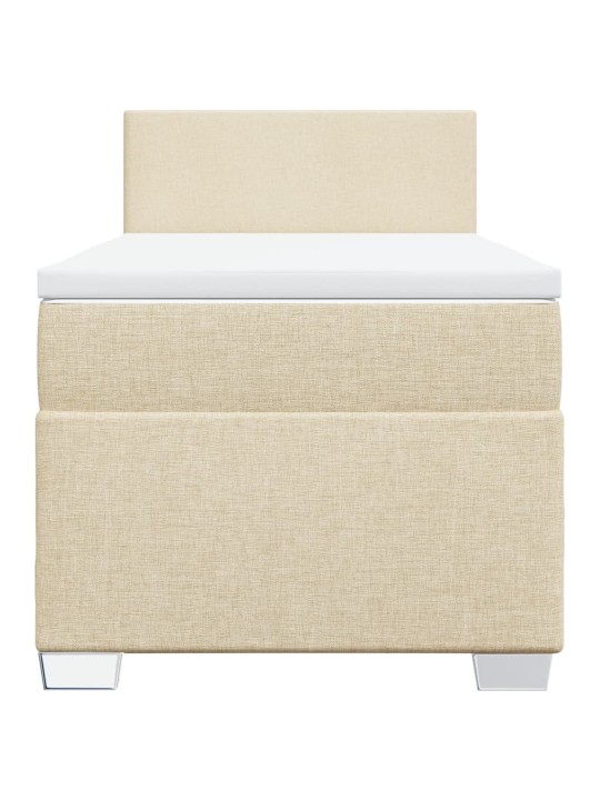 Box spring postel s matrací krémová 90x200 cm textil