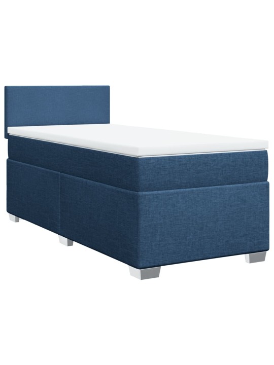 Box spring postel s matrací modrá 90x200 cm textil