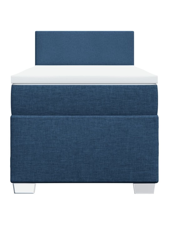 Box spring postel s matrací modrá 90x200 cm textil