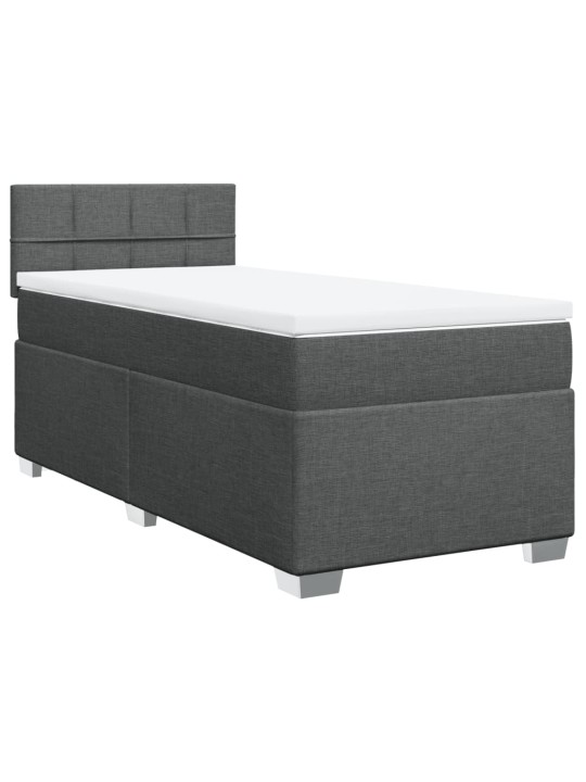 Box spring postel s matrací tmavě šedá 90x200 cm textil