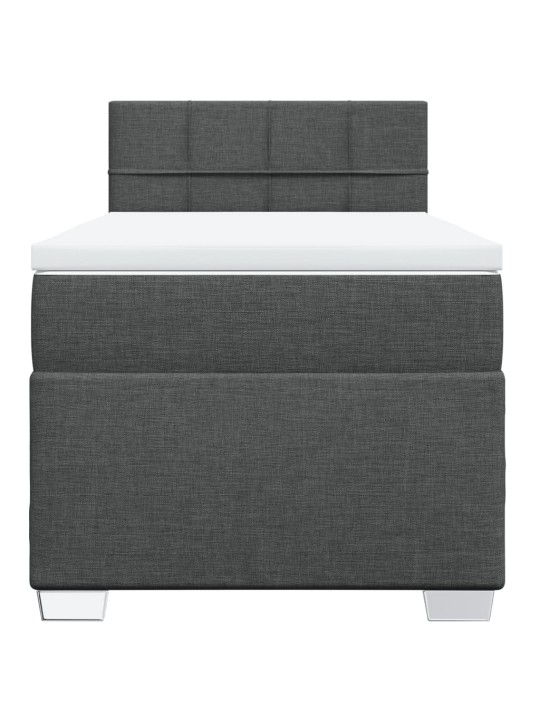 Box spring postel s matrací tmavě šedá 90x200 cm textil