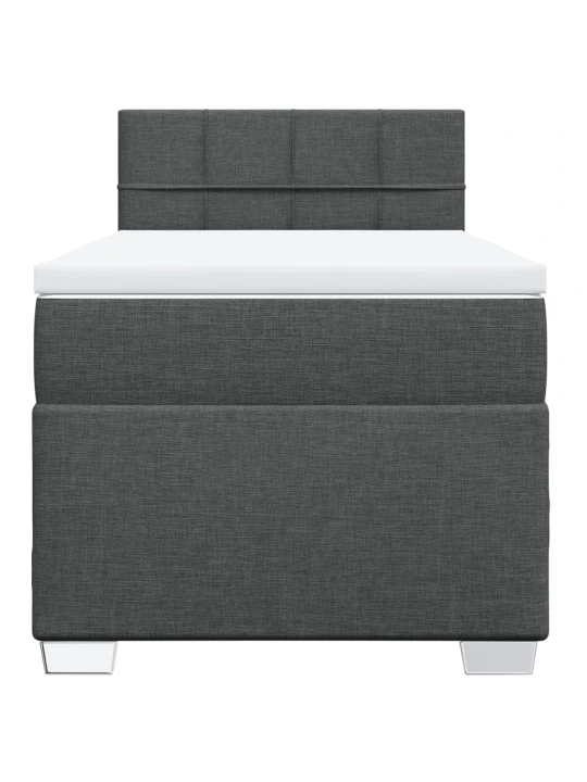 Box spring postel s matrací tmavě šedá 90x200 cm textil