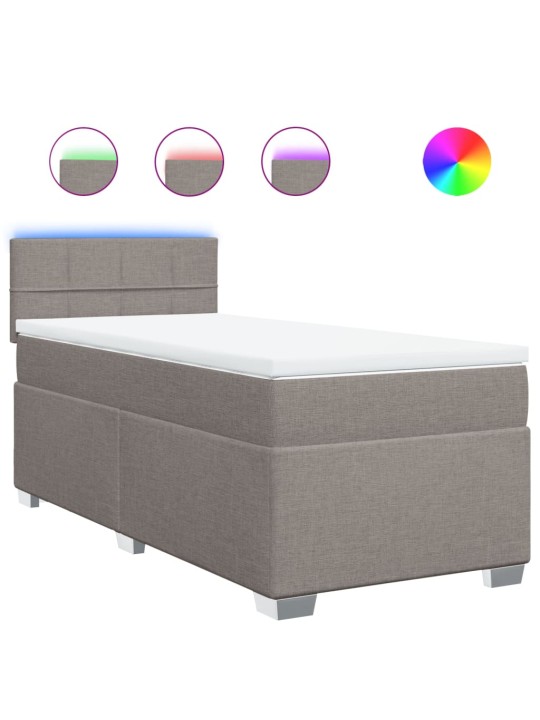 Box spring postel s matrací taupe 90x200 cm textil