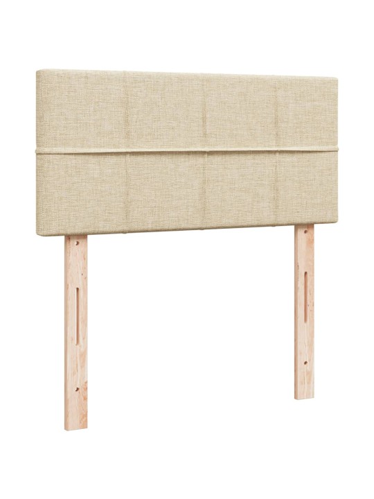 Box spring postel s matrací krémová 90x200 cm textil
