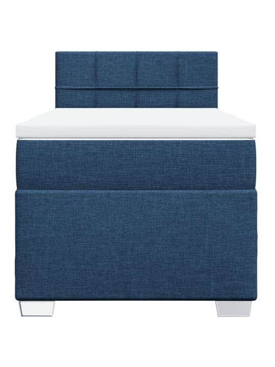 Box spring postel s matrací modrá 90x200 cm textil