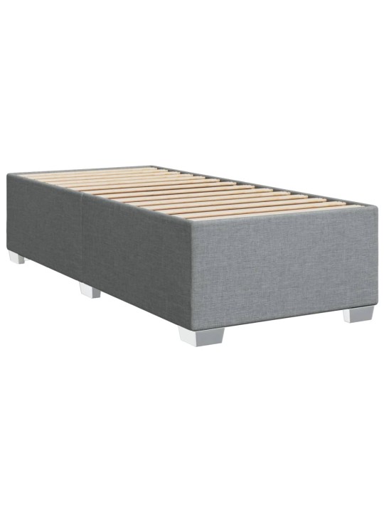 Box spring postel s matrací světle šedá 90x200 cm textil
