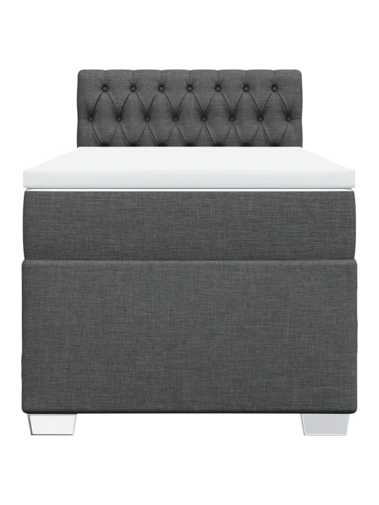 Box spring postel s matrací tmavě šedá 90x200 cm textil