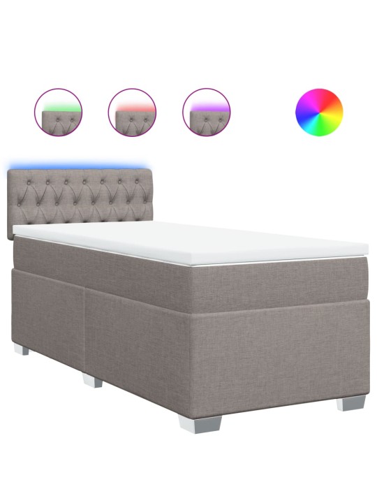 Box spring postel s matrací taupe 90x200 cm textil