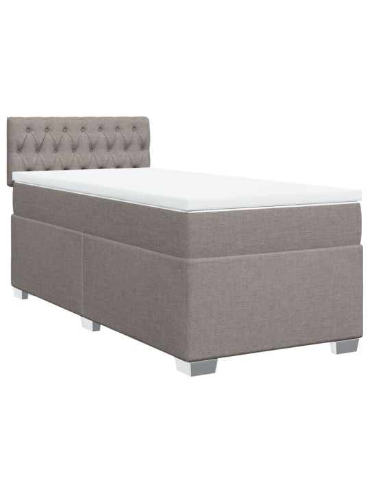 Box spring postel s matrací taupe 90x200 cm textil
