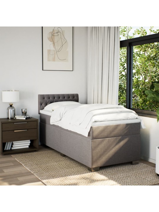 Box spring postel s matrací taupe 90x200 cm textil