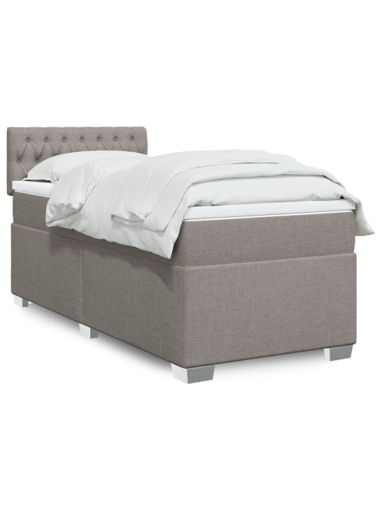Box spring postel s matrací taupe 90x200 cm textil