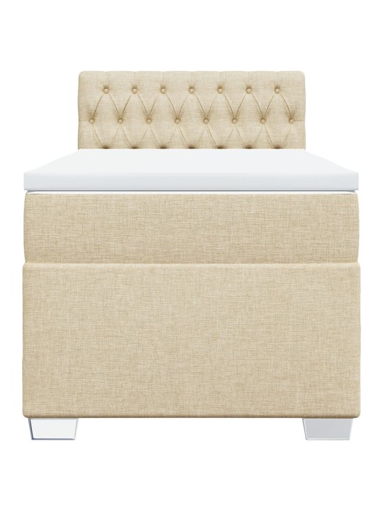 Box spring postel s matrací krémová 90x200 cm textil