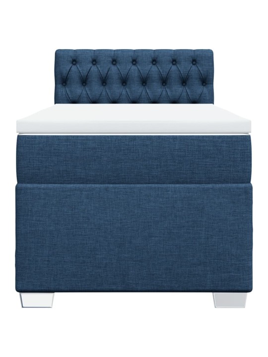 Box spring postel s matrací modrá 90x200 cm textil
