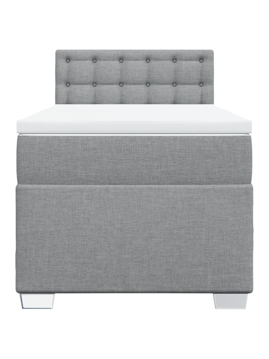 Box spring postel s matrací světle šedá 90x200 cm textil
