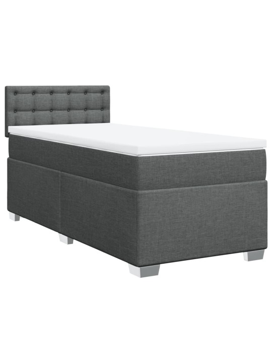 Box spring postel s matrací tmavě šedá 90x200 cm textil