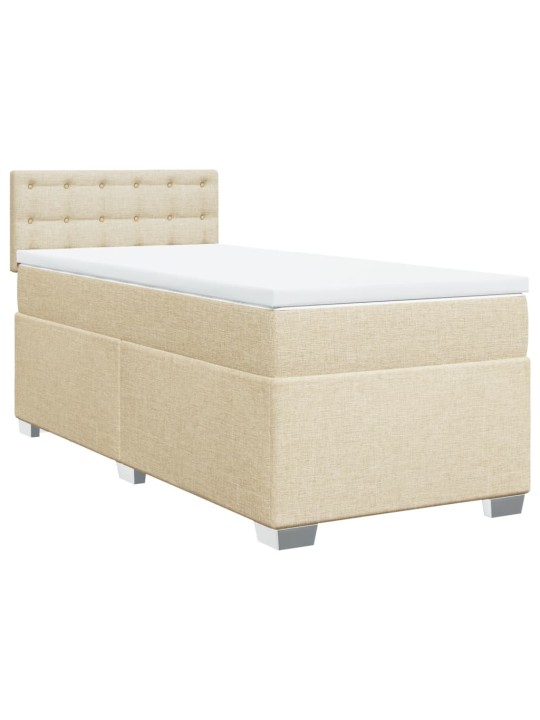Box spring postel s matrací krémová 90x200 cm textil