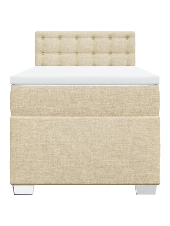Box spring postel s matrací krémová 90x200 cm textil