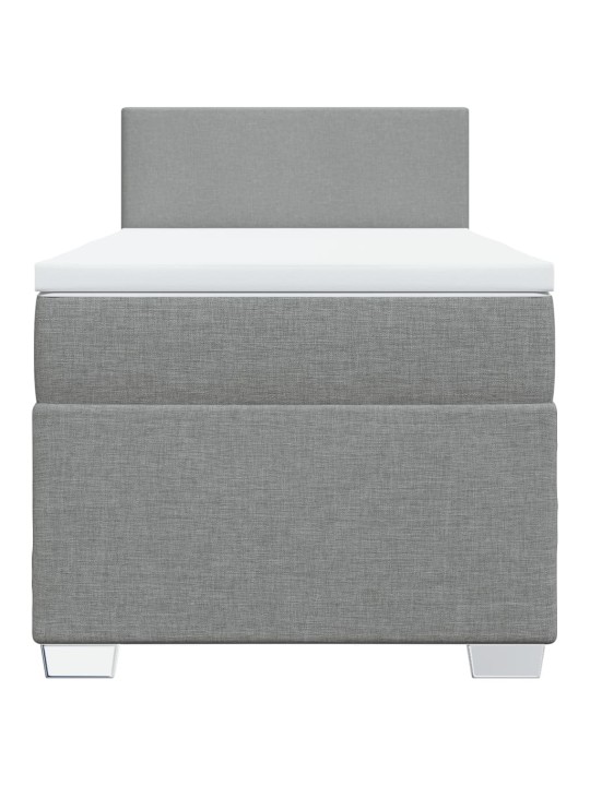 Box spring postel s matrací světle šedý 100 x 200 cm textil