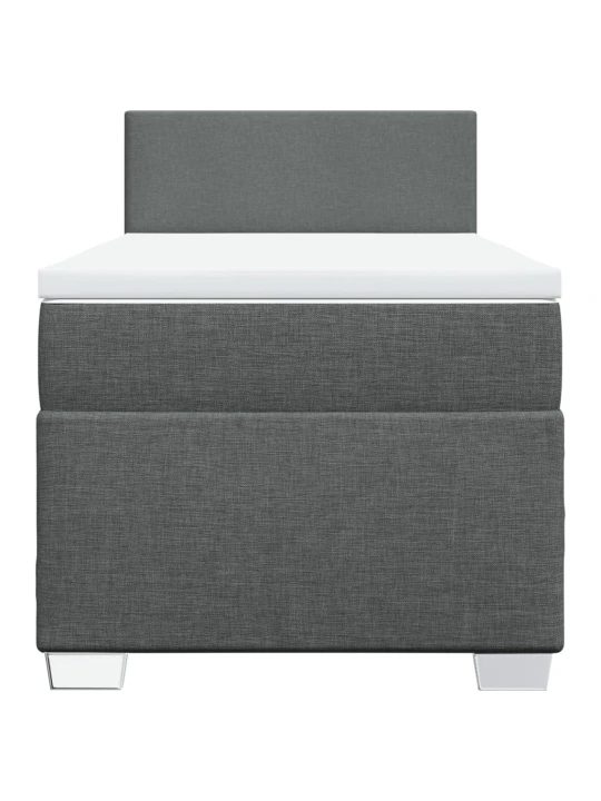 Box spring postel s matrací tmavě šedá 100 x 200 cm textil