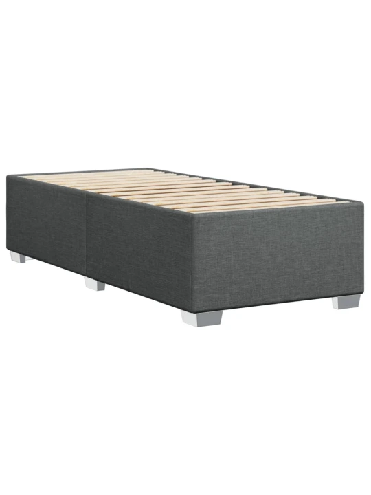 Box spring postel s matrací tmavě šedá 100 x 200 cm textil