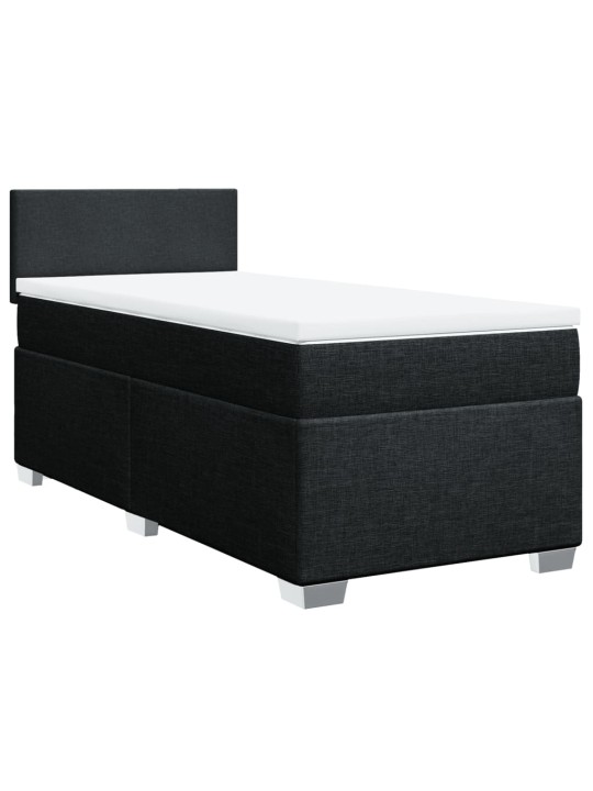 Box spring postel s matrací černá 100 x 200 cm textil
