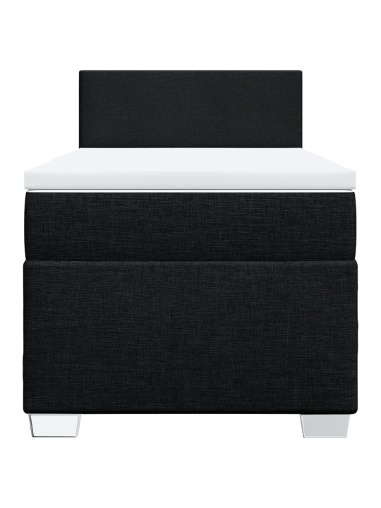 Box spring postel s matrací černá 100 x 200 cm textil
