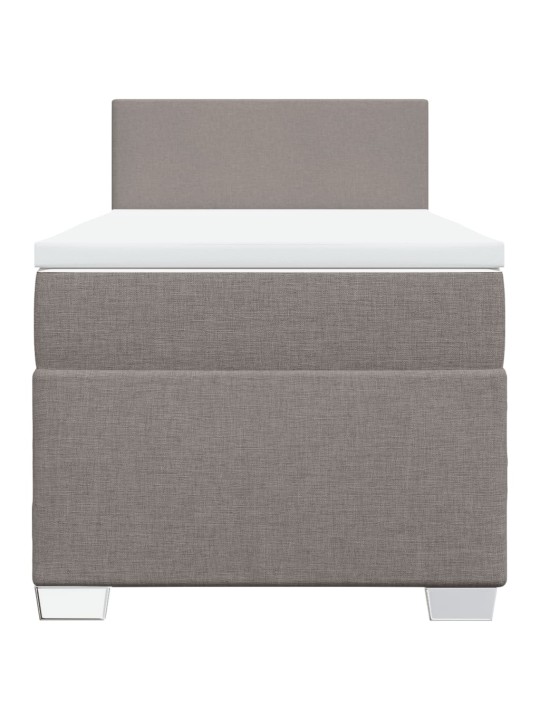 Box spring postel s matrací taupe 100 x 200 cm textil