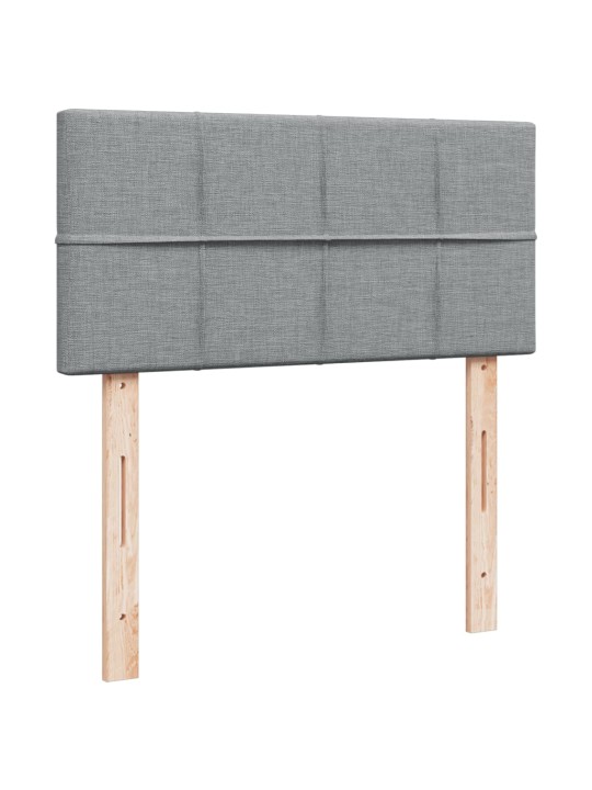Box spring postel s matrací světle šedý 100 x 200 cm textil