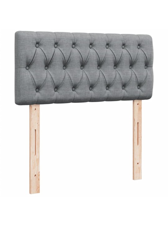 Box spring postel s matrací světle šedý 100 x 200 cm textil
