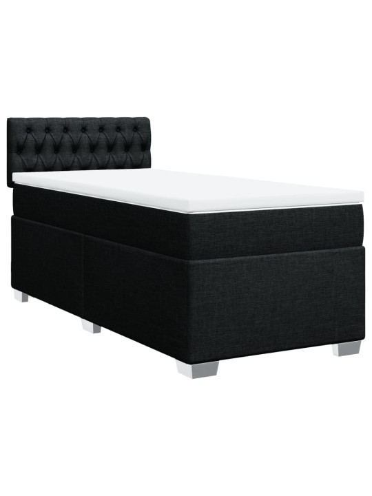 Box spring postel s matrací černá 100 x 200 cm textil