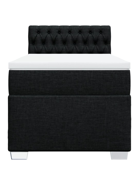 Box spring postel s matrací černá 100 x 200 cm textil