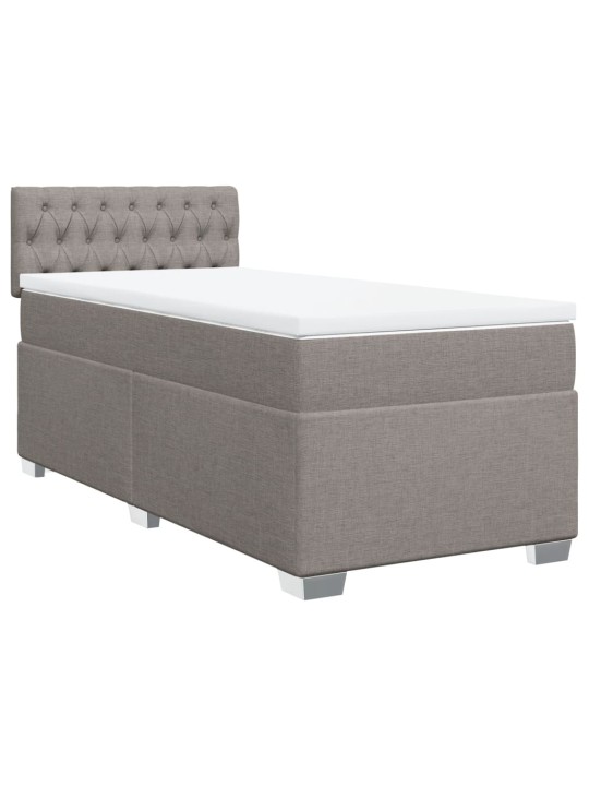 Box spring postel s matrací taupe 100 x 200 cm textil