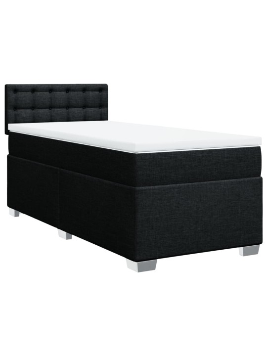 Box spring postel s matrací černá 100 x 200 cm textil