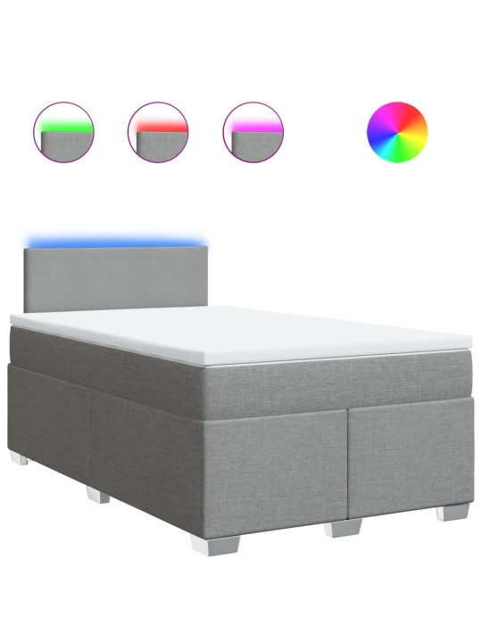 Box spring postel s matrací světle šedá 120x190 cm textil