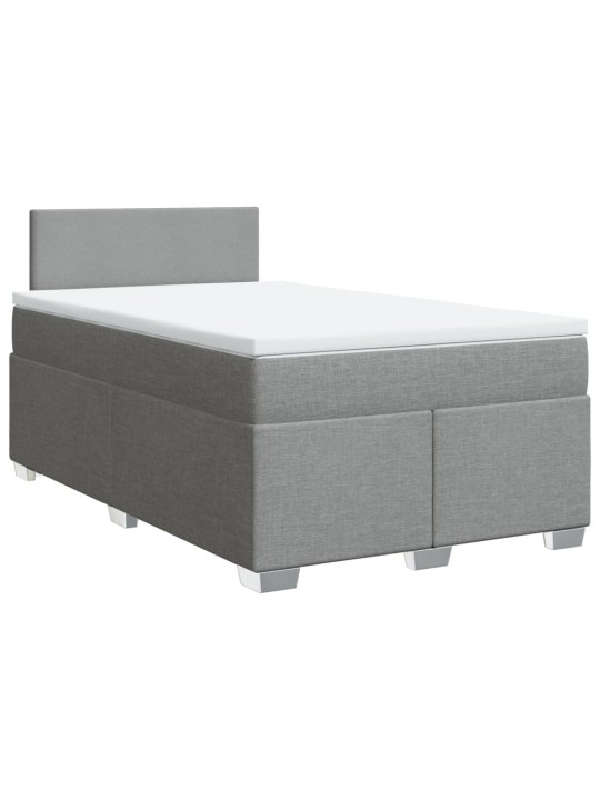 Box spring postel s matrací světle šedá 120x190 cm textil