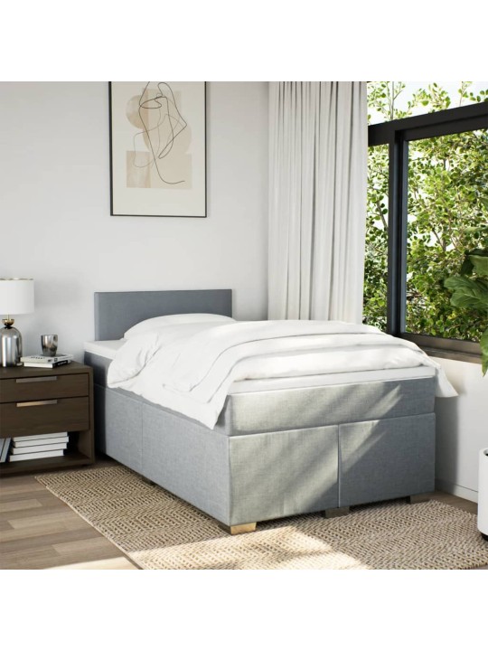 Box spring postel s matrací světle šedá 120x190 cm textil