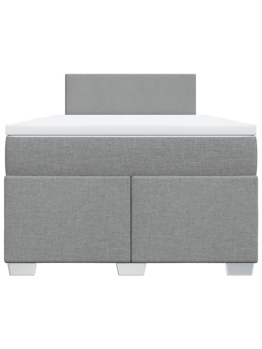 Box spring postel s matrací světle šedá 120x190 cm textil