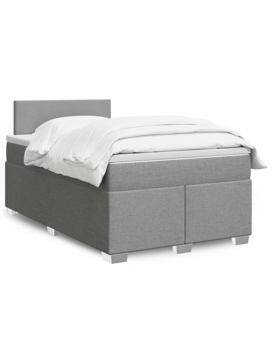 Box spring postel s matrací světle šedá 120x190 cm textil