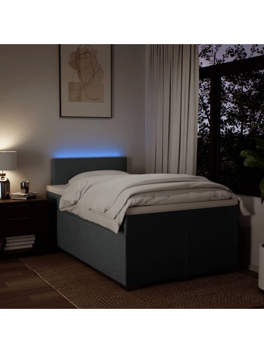 Box spring postel s matrací tmavě šedá 120x190 cm textil