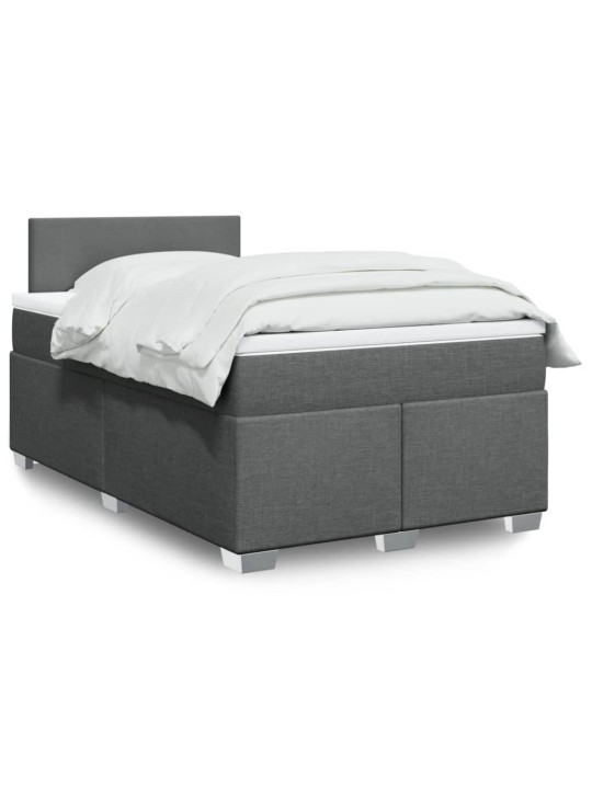 Box spring postel s matrací tmavě šedá 120x190 cm textil