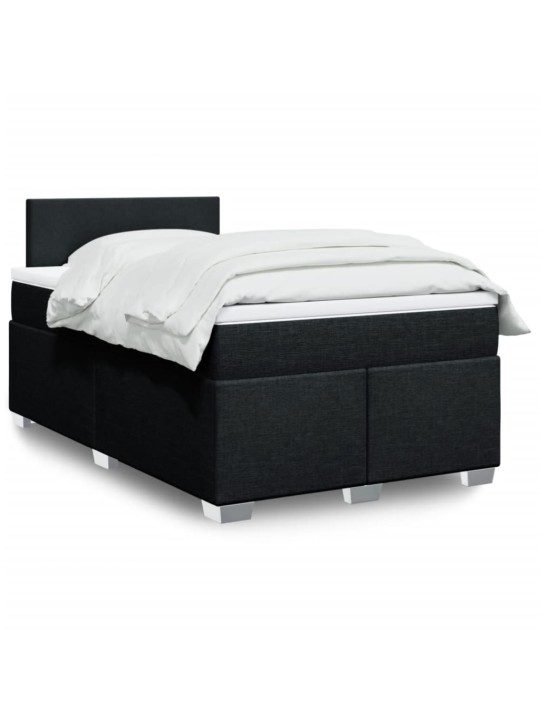 Box spring postel s matrací černá 120x190 cm textil