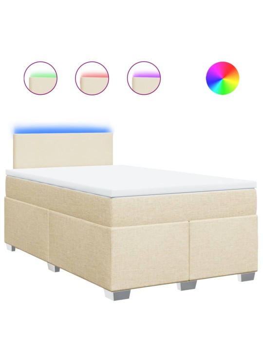 Box spring postel s matrací krémová 120x190 cm textil