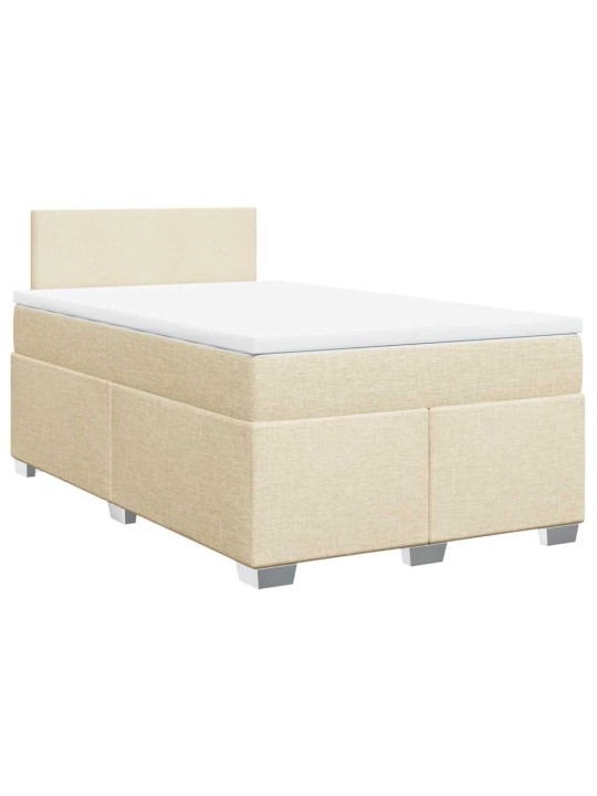 Box spring postel s matrací krémová 120x190 cm textil