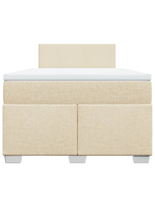 Box spring postel s matrací krémová 120x190 cm textil