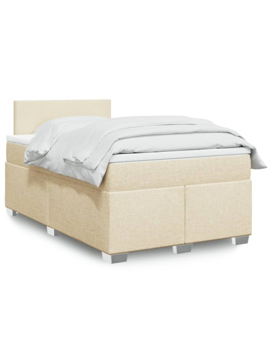 Box spring postel s matrací krémová 120x190 cm textil