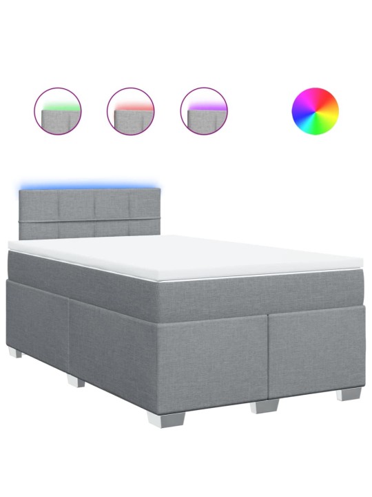 Box spring postel s matrací světle šedá 120x190 cm textil